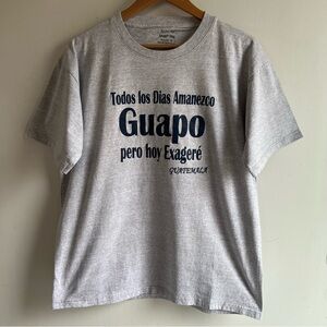 Gray Graphic T-Shirt with Spanish Text